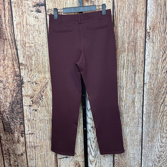 NWT Quince Ultra Stretch Ponte Straight Leg Pants Burgundy Womens Size S - Picture 2 of 12